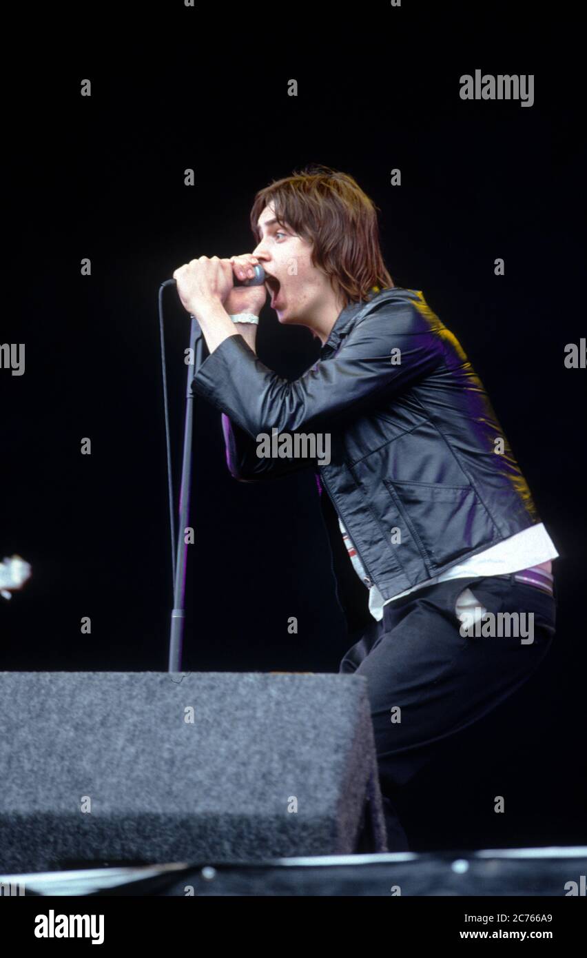 The Strokes T im Park Festival 2001, Kinross, Schottland. Stockfoto
