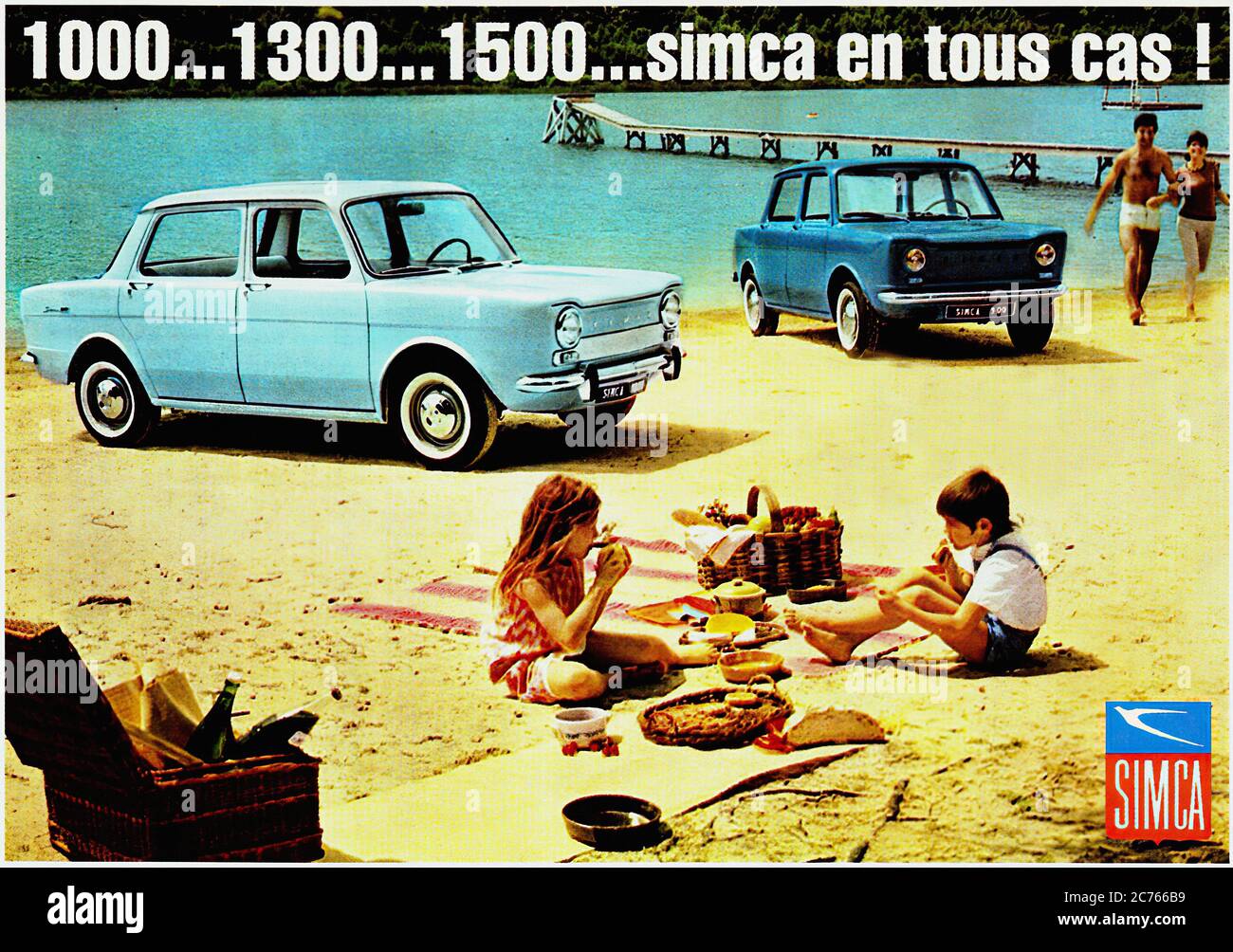 Publicité Pour La Simca 1000 De 1961 - Oldtimer-Werbung Stockfoto