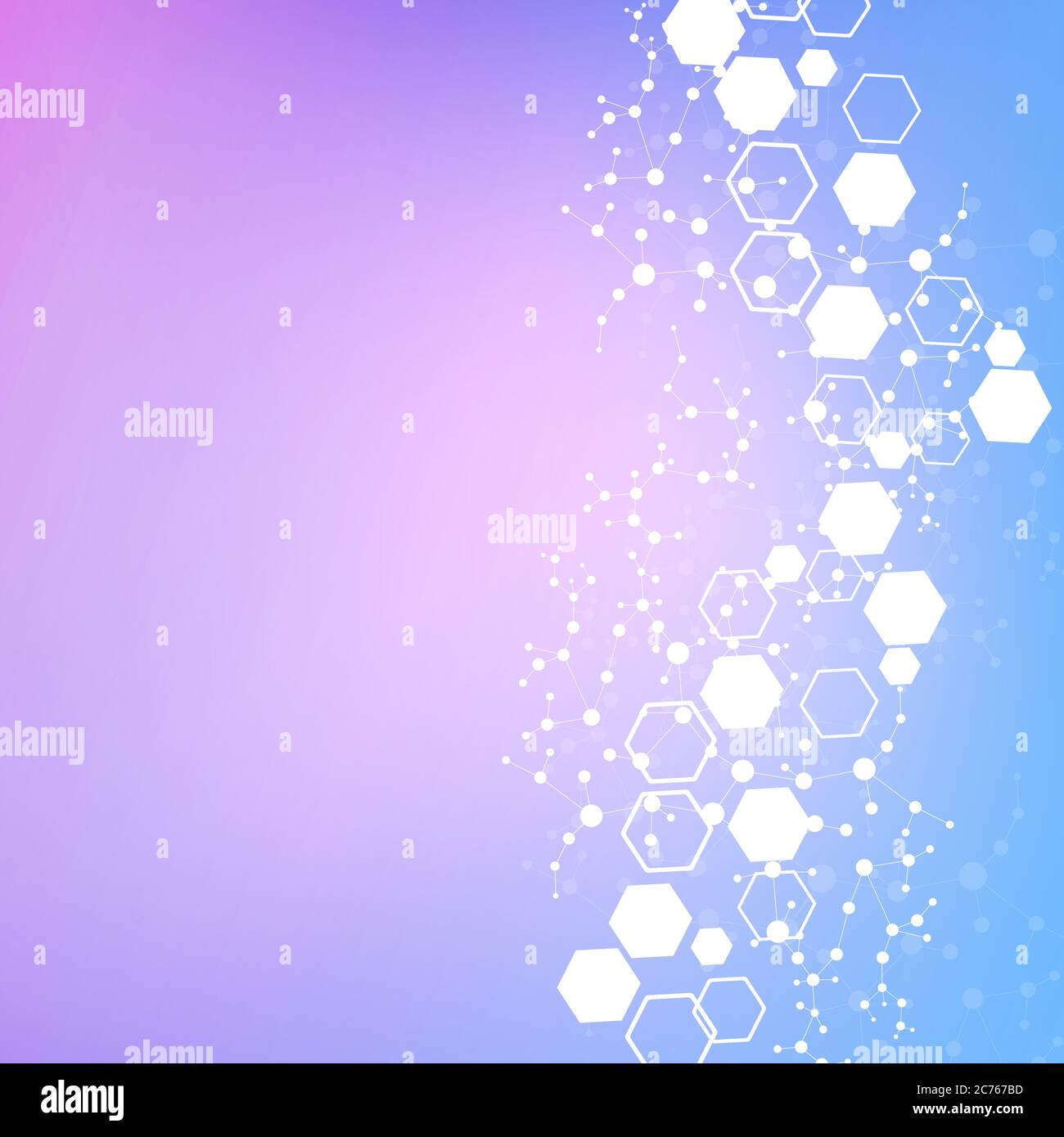 Sechseckige abstrakt Hintergrund. Grosse Daten Visualisierung. Globales Netzwerk Verbindung. Medizin, Technik, Wissenschaft Hintergrund. Vector Illustration. Stock Vektor