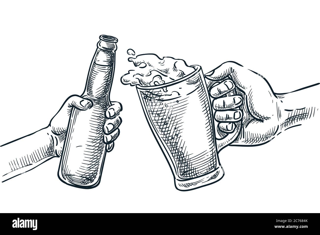 Hand Gezeichnete Bierflasche Stockfotos Und Bilder Kaufen Alamy