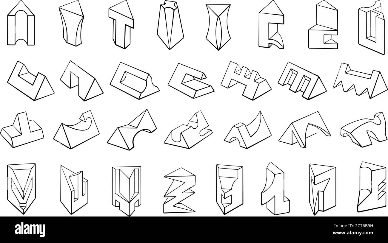 Set von 3D geometrischen Formen Prisma Designs Stock Vektor