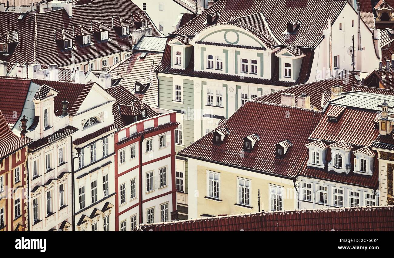 Retro getönte Bild der Prager Altstadt Architektur, Tschechische Republik. Stockfoto