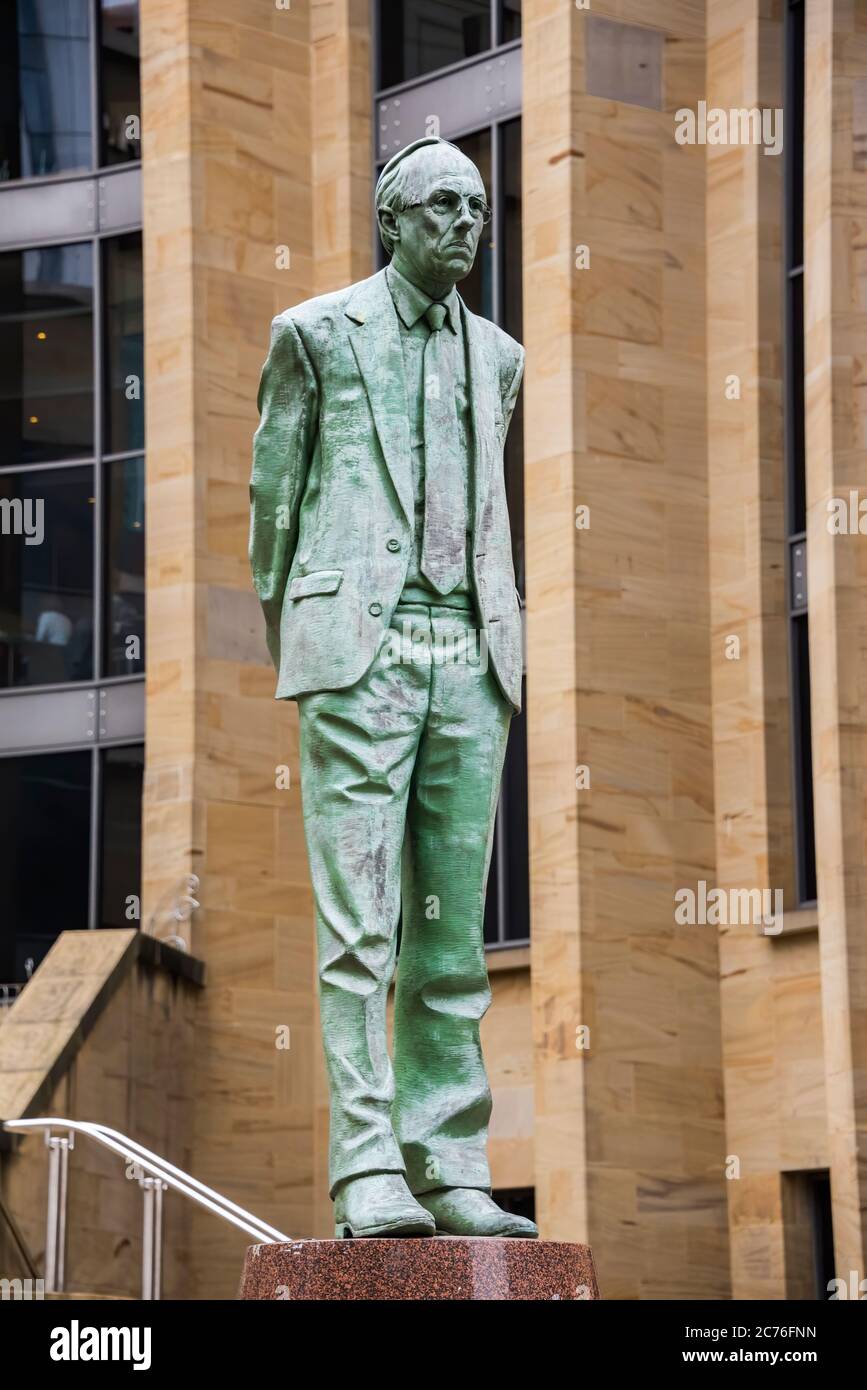 Statue von Donald Dewar, dem ersten schottischen Minister in der Buchanan Street Glasgow Stockfoto