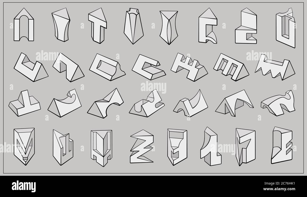 Set von 3D geometrischen Formen Prisma Designs Stock Vektor