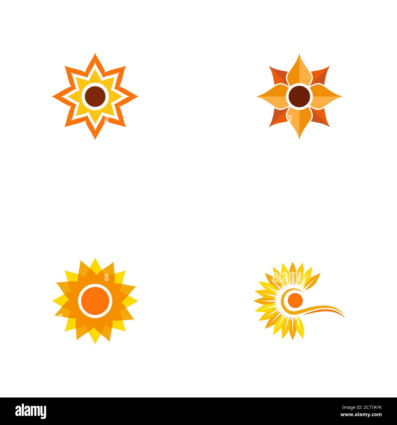 Sonnenblumen Vektor Symbol Design Vorlage Illustration Stock Vektor