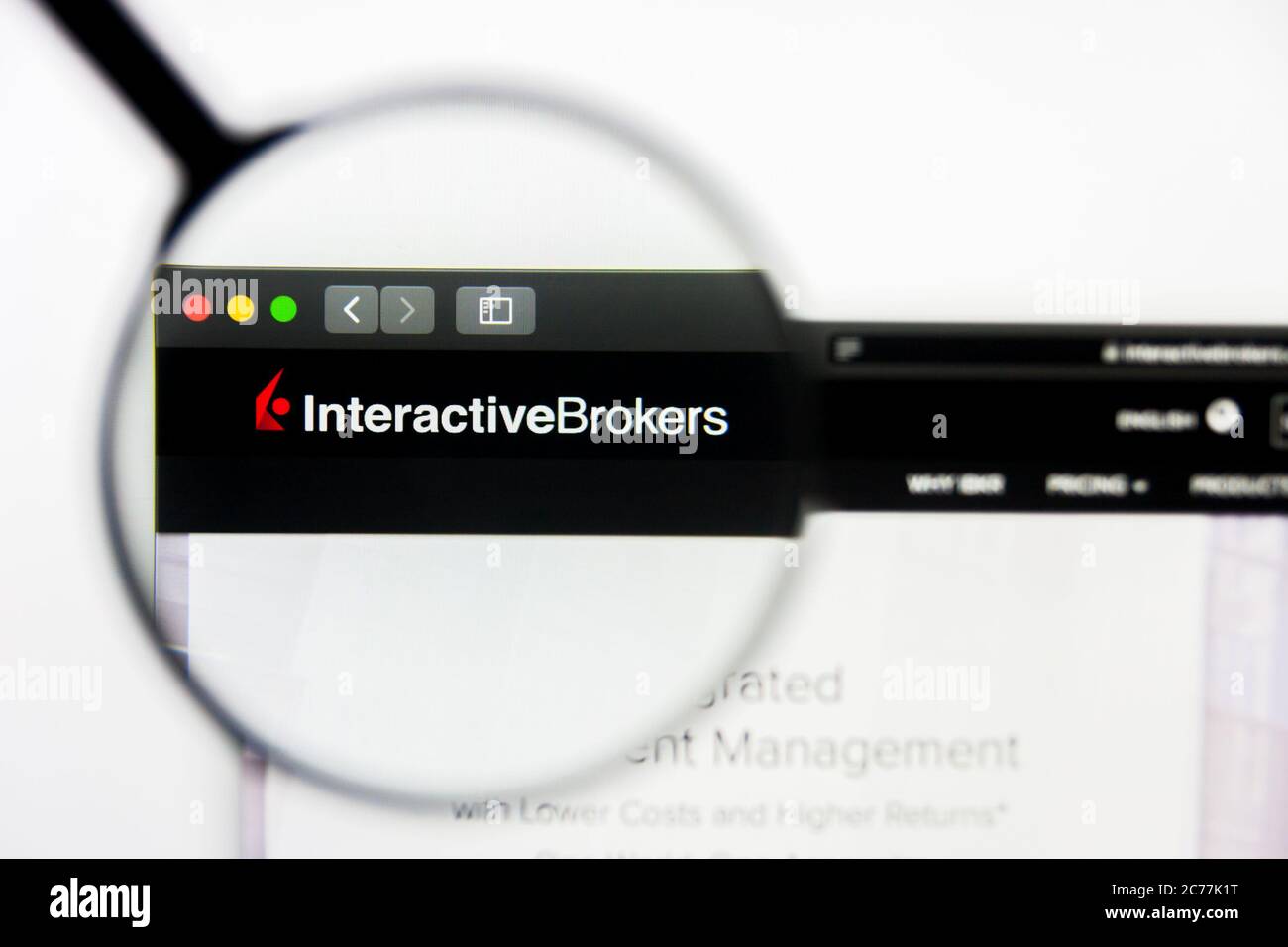 Los Angeles, Kalifornien, USA - 23. März 2019: Illustrative Editorial der Interactive Brokers Group Homepage. Logo der Interactive Brokers Group Stockfoto