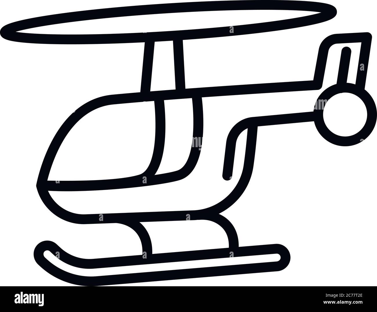 Hubschraubersymbol. Umriss Hubschrauber Vektor-Symbol für Web-Design isoliert auf weißem Hintergrund Stock Vektor