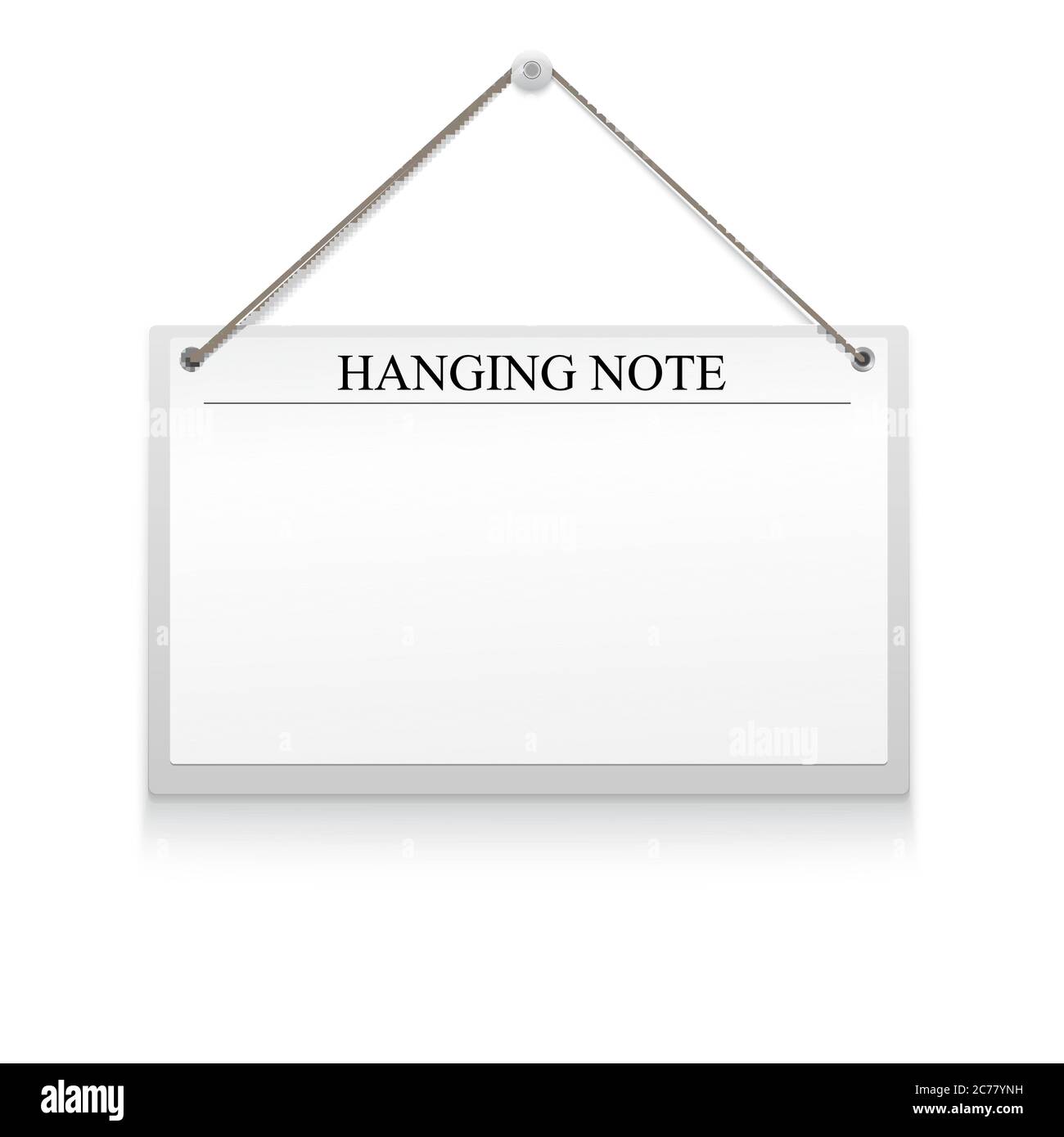 Realistisches Hängebanner isoliert auf Weiß. Stock Vektor
