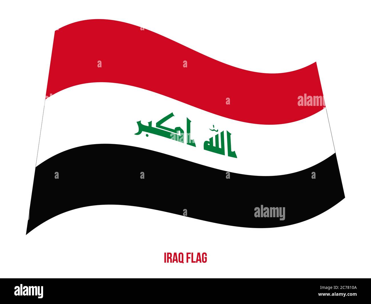 Irak Fahne winken Vector Illustration auf weißem Hintergrund. Irak Landesflagge. Stock Vektor