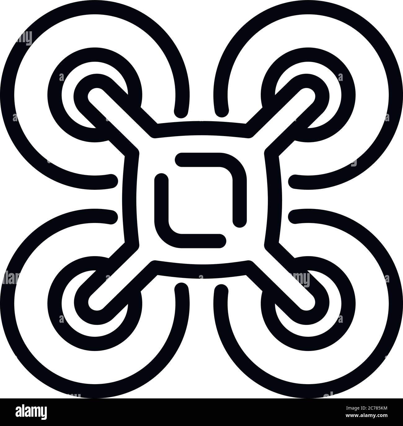 Symbol für Flugdrohne. Outline Flight Drone-Vektorsymbol für Webdesign isoliert auf weißem Hintergrund Stock Vektor