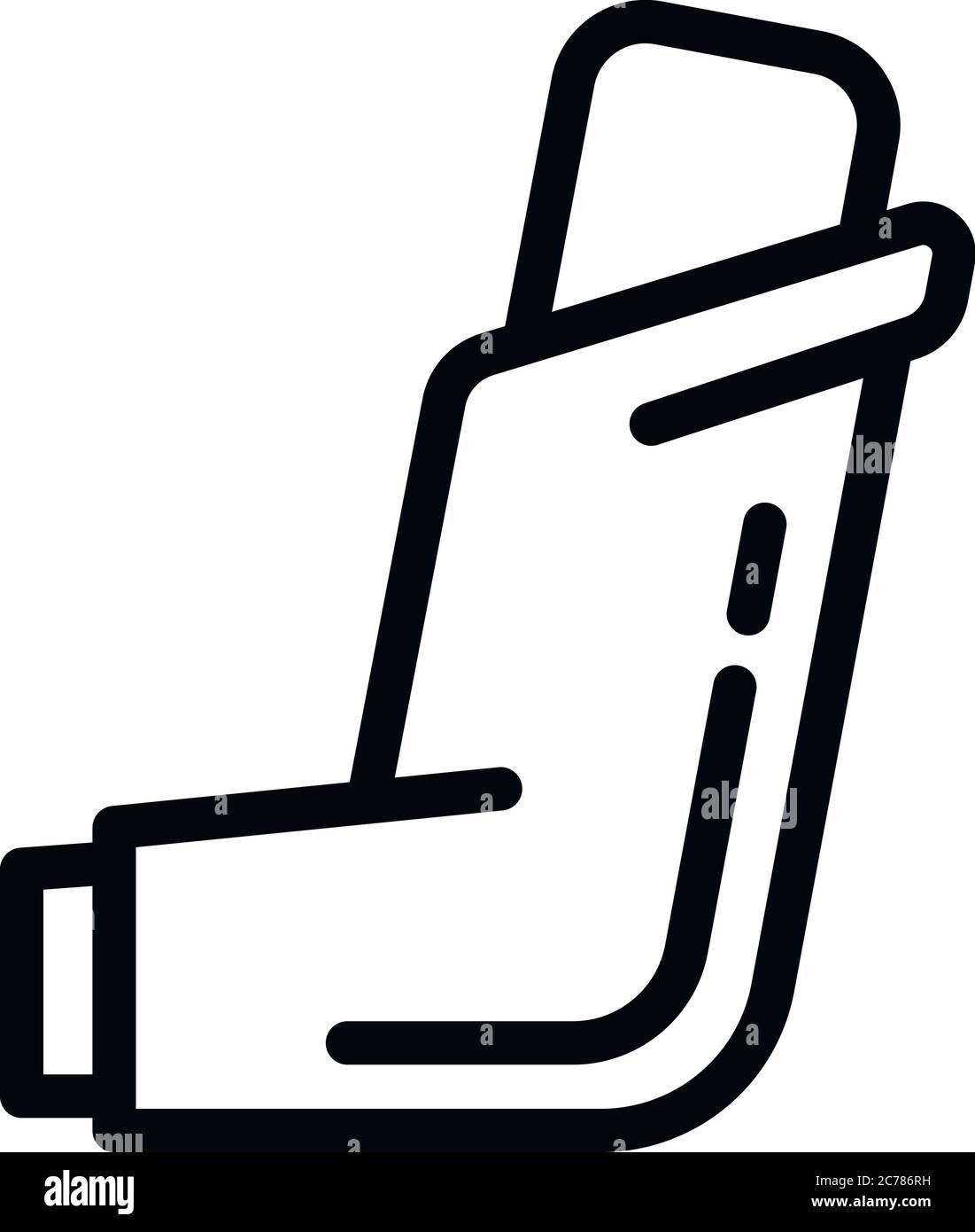 Symbol für medizinisches Inhalationsgerät. Outline Medical Inhalator Vector Icon für Web-Design isoliert auf weißem Hintergrund Stock Vektor