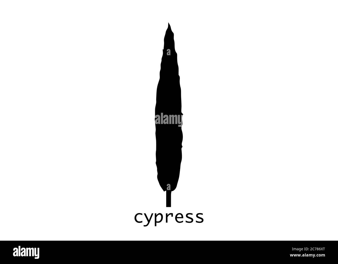 Zypressensymbol. Einfache Illustration von Zypresse Vektor-Symbol für Web. Italienische Silhouette Zypressen die typische toskanische Landschaft. Vektor isoliert Stock Vektor