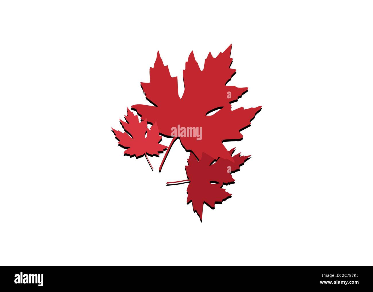 Herbst Set Ahorn rot Blätter Vektor isoliert auf weißem Hintergrund. Logo Design Natur Konzept Stock Vektor