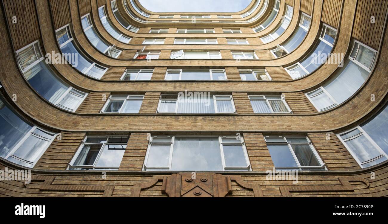 Das Äußere von Florin Court am Charterhouse Square, London, EC1, Großbritannien Stockfoto