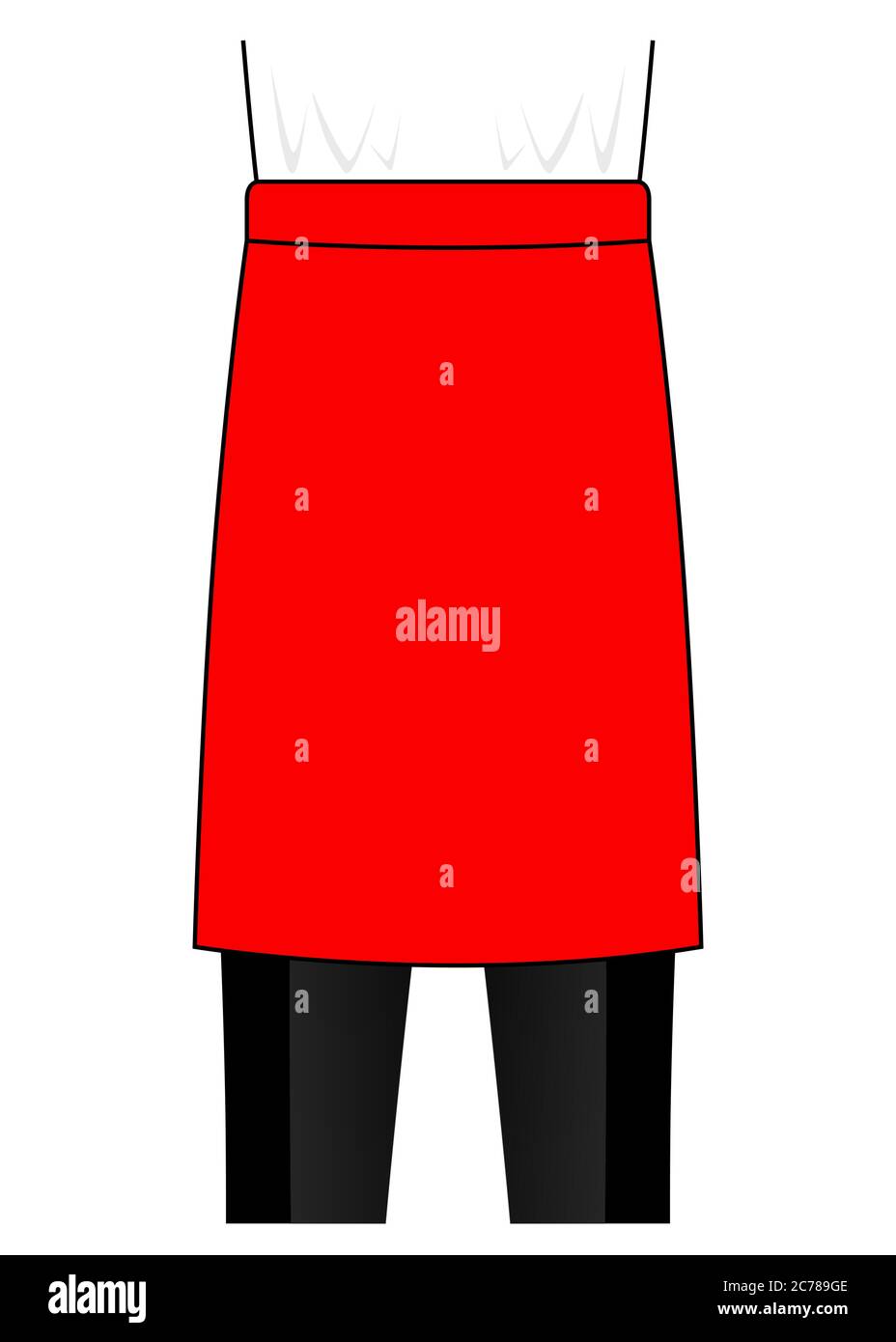 Red Chef Taille Halbschürzen Vektor Für Vorlage Stock Vektor