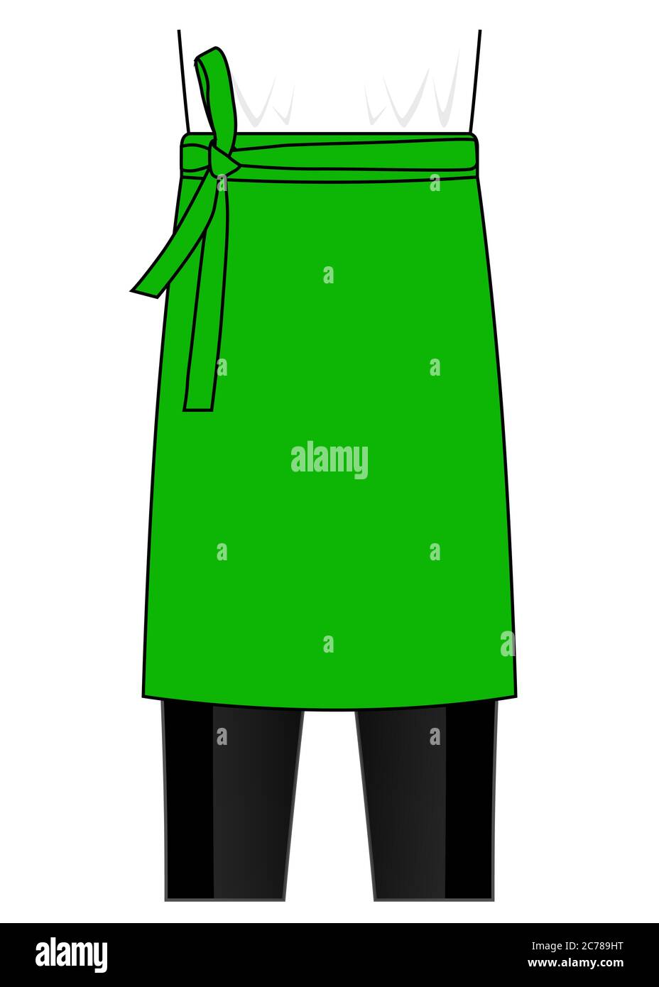 Green Chef Taille Halbschürzen Vektor Für Vorlage Stock Vektor
