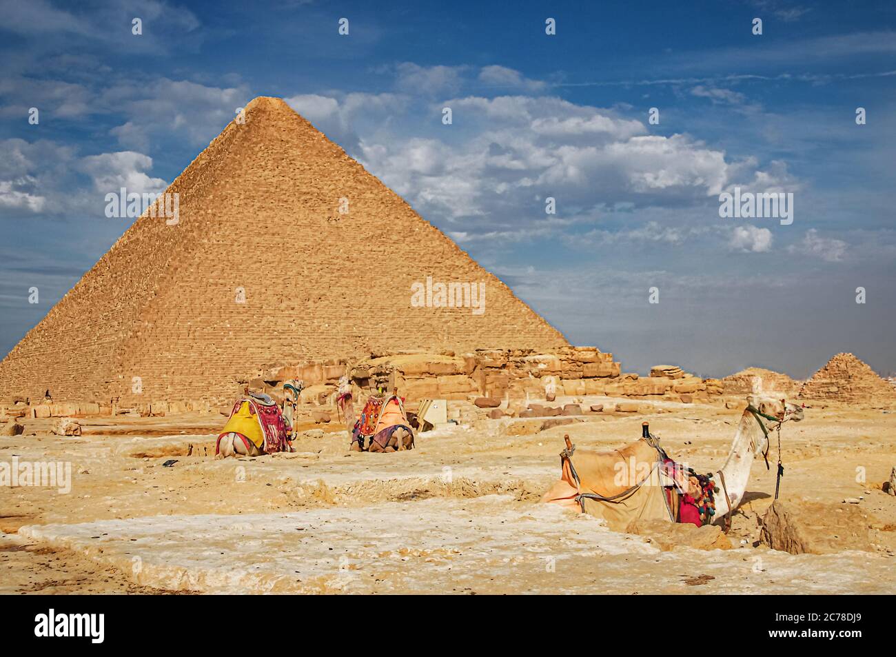 Die alte Pyramide von Chefren in Gizeh, Ägypten. Stockfoto