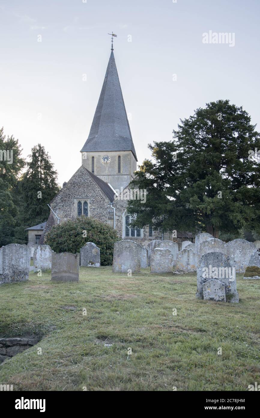 Die Pfarrkirche von St. james im Dorf Shere surrey Stockfoto