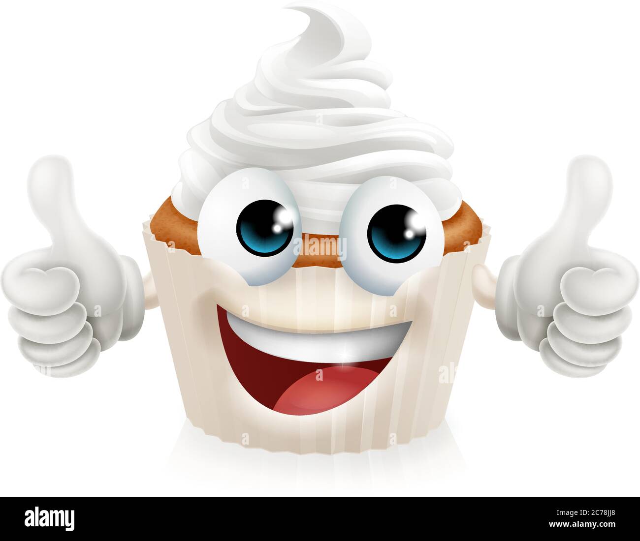 Kuchen Kuchen Glücklich Cartoon Charakter Muffin Maskottchen Stock Vektor