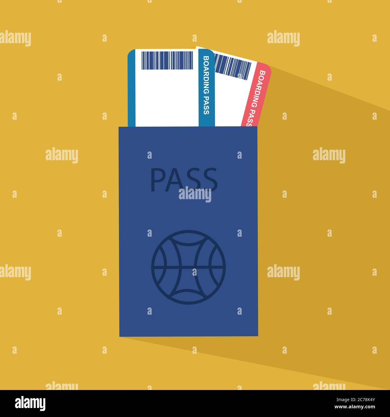 Vektordarstellung von Passdokument und Tickets Stock Vektor