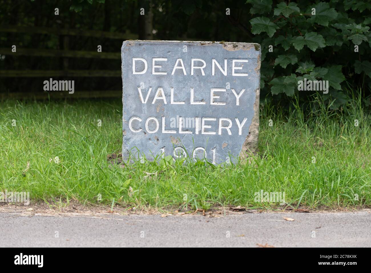 Dearne Valley Colliery 1901 Schild, Little Houghton, Barnsley, South Yorkshire, England, Großbritannien Stockfoto