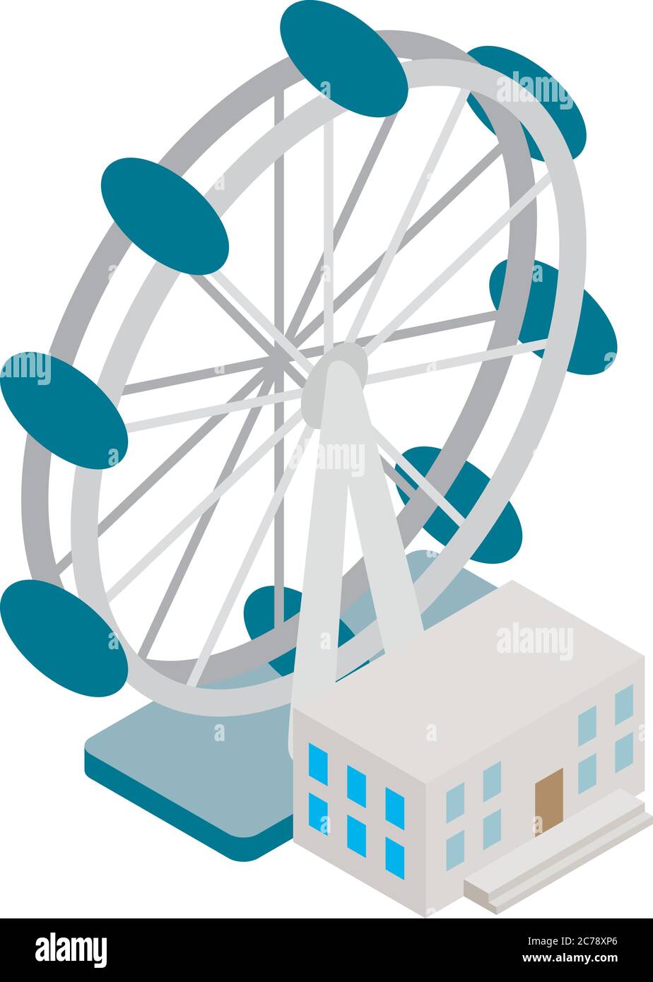 Radsymbol London, isometrischer Stil Stock Vektor
