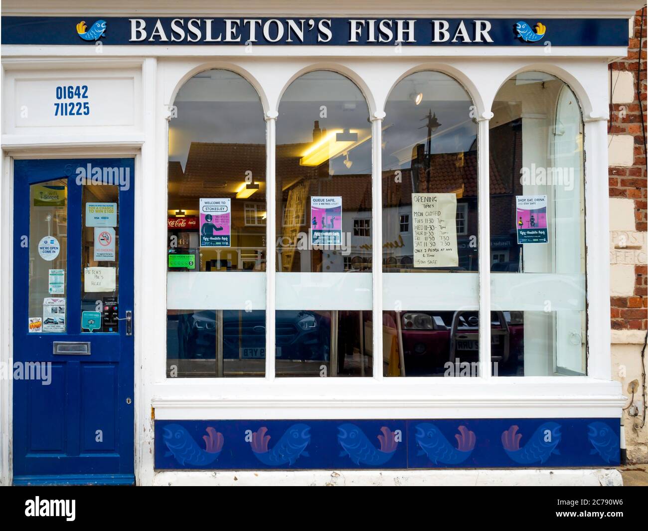 Bassletons Fish Bar und Take Away High Street Stokesley North Yorkshire Stockfoto