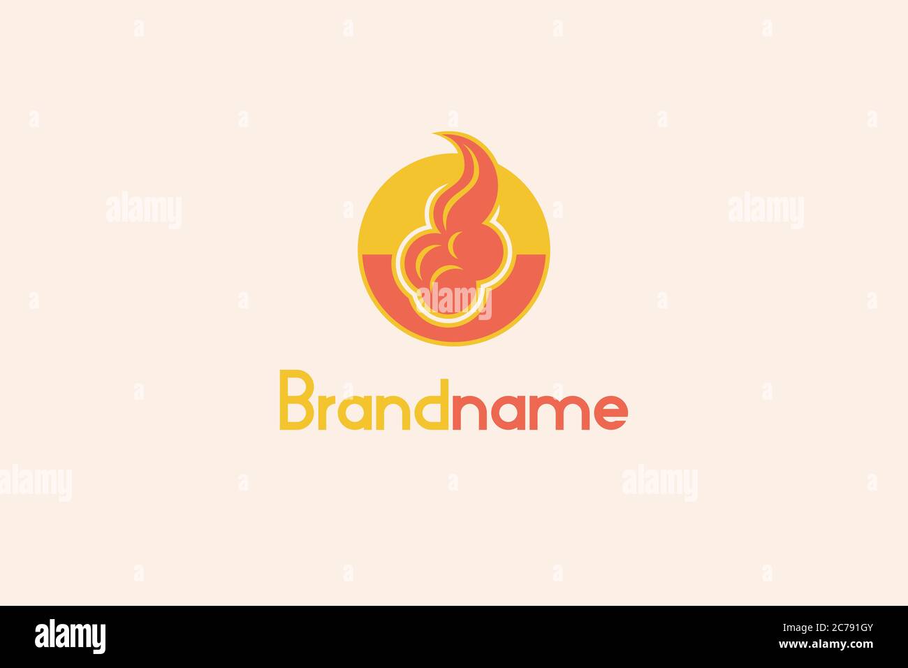 Hot Fire Logo Design Concept Template. Stock Vektor