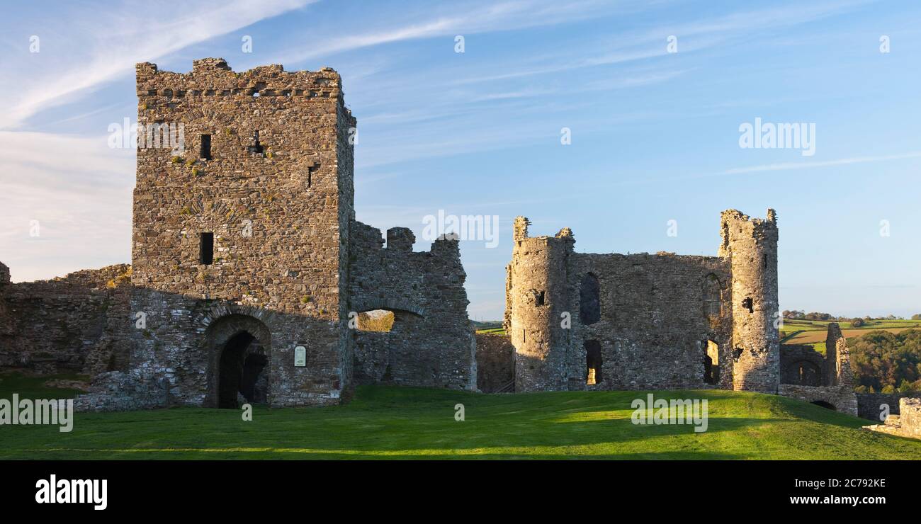 Llansteffan Schloss Carmarthenshire West Wales Stockfoto
