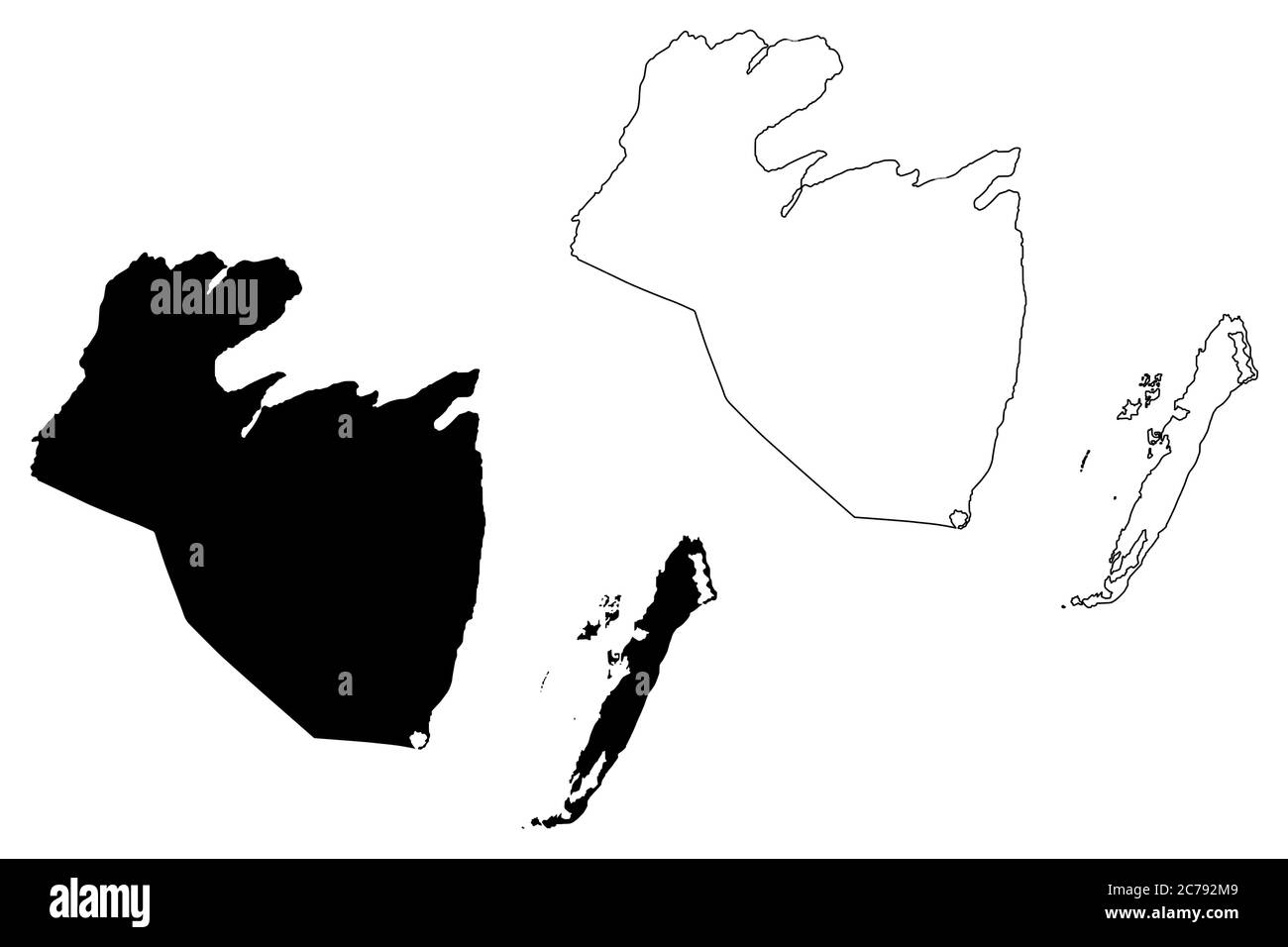Corozal District (Belize, Districts of Belize) Karte Vektorgrafik, Skizze Corozal Karte Stock Vektor