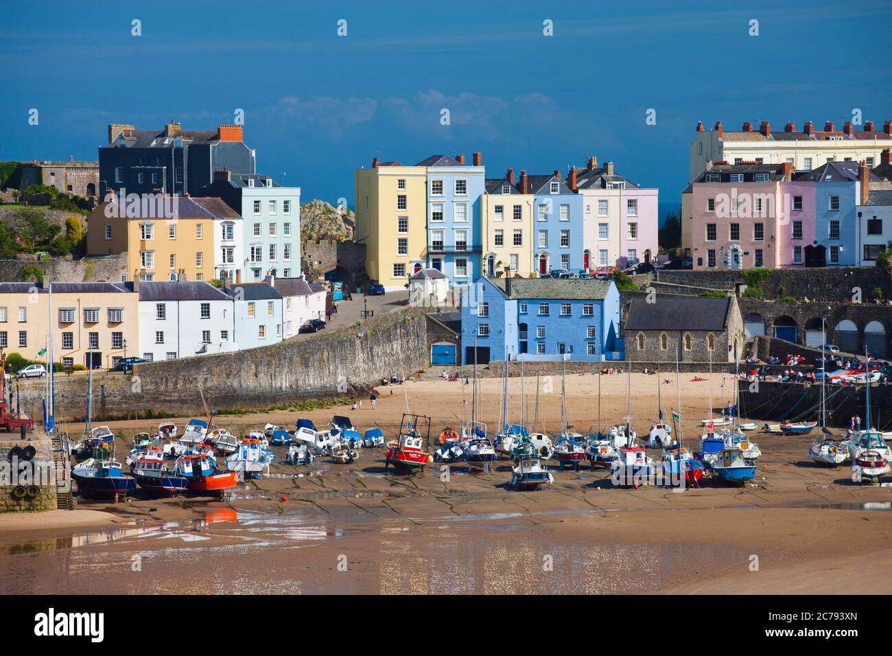 Tenby Hafen Tenby Pembrokeshire Wales Stockfoto