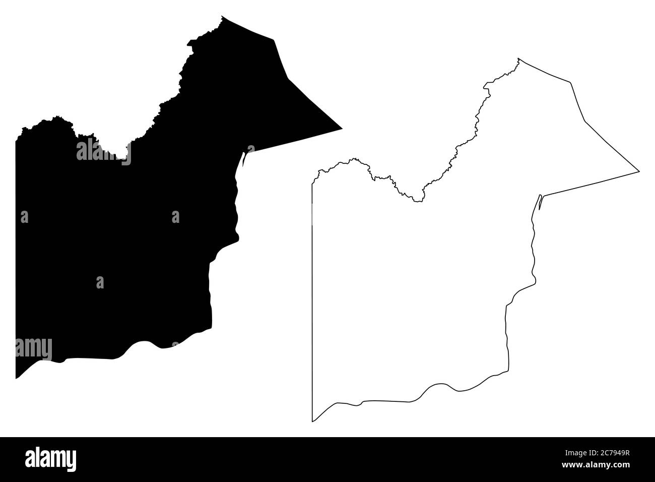 Orange Walk District (Belize, Districts of Belize) Karte Vektorgrafik, Skizze Orange Walk Karte Stock Vektor