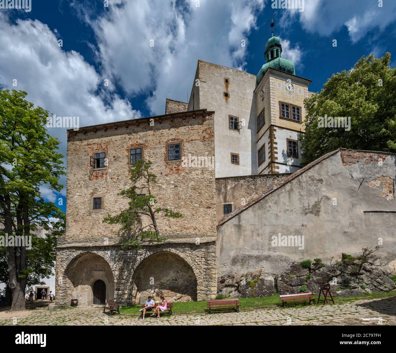 Burg Buchlov, 13. Jahrhundert, Mähren, Region Zlin, Tschechische Republik Stockfoto