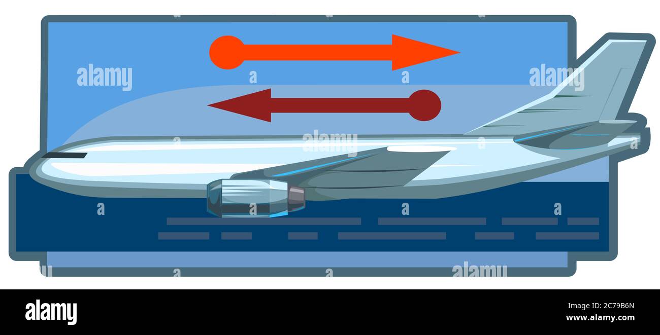Logistik Transport von Waren mit Frachtflugzeugen. Vektorgrafik. Internationale Luftzustellung. Bild für das Booklet, Grafik-Taste des Sit Stock Vektor