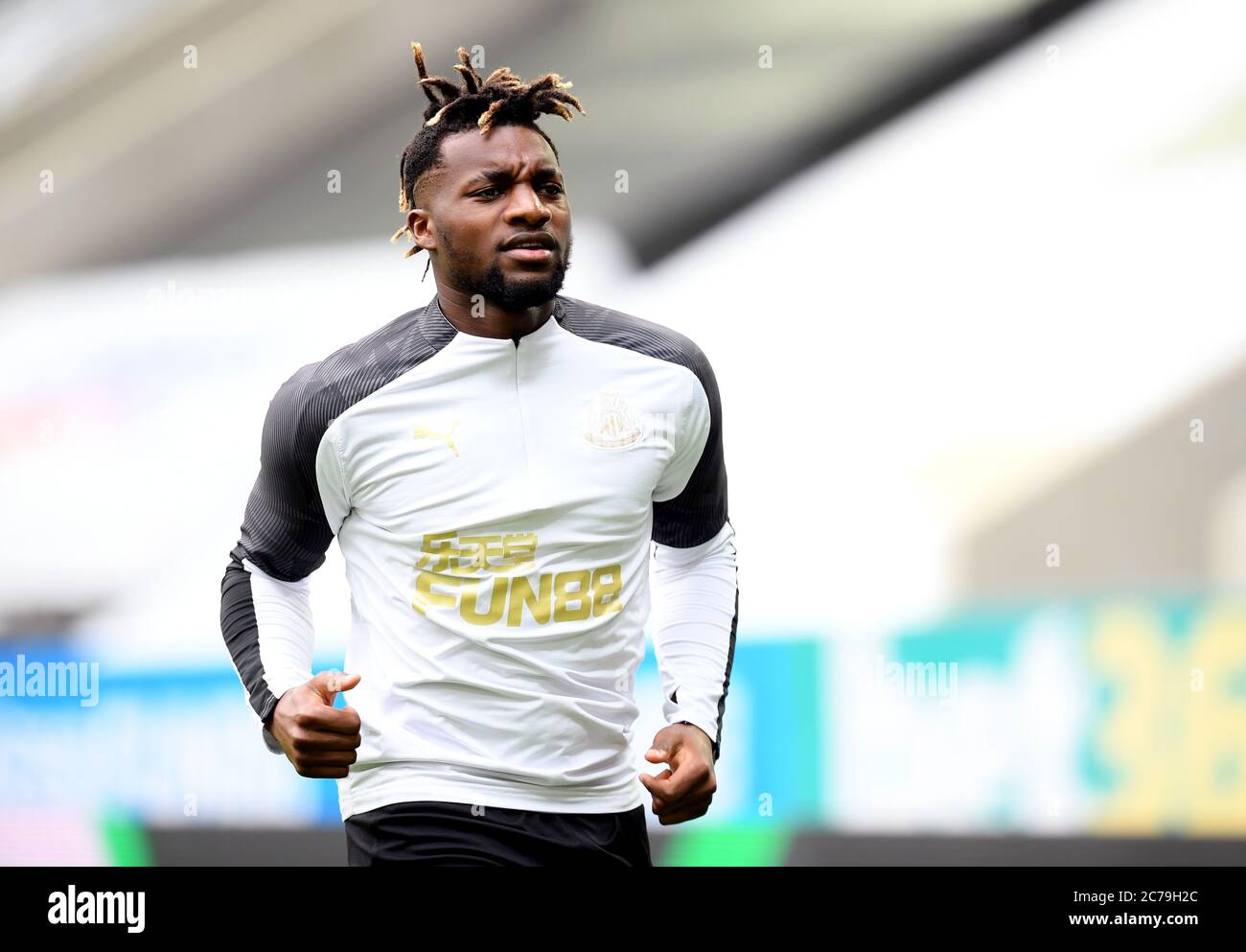 Allan Saint-Maximin von Newcastle United während des Premier League-Spiels im St. James' Park, Newcastle. Stockfoto