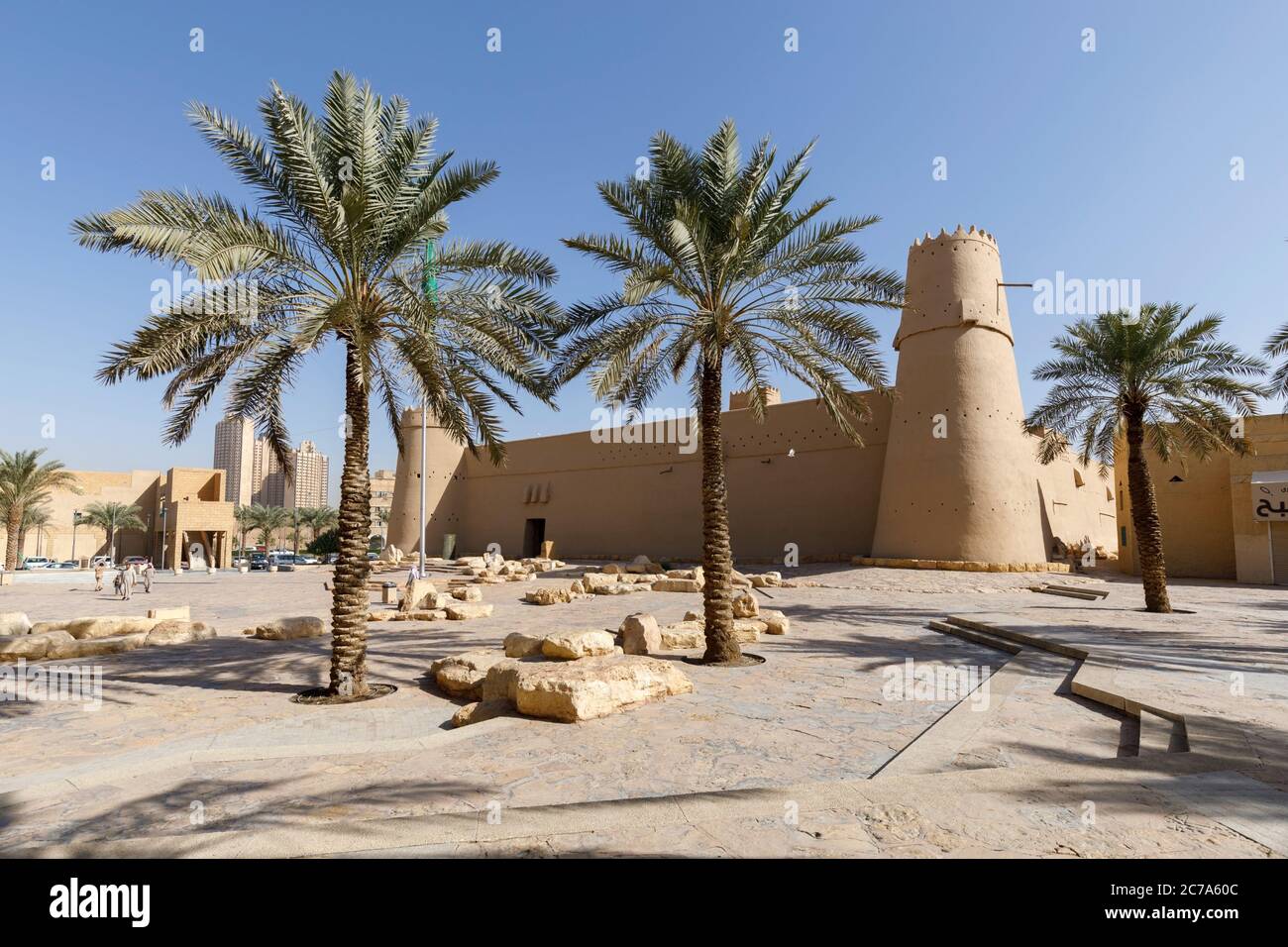 Riad, Saudi-Arabien, Februar 15 2020: Altes Al Masmak Fort in der Innenstadt von Riad, Königreich Saudi-Arabien Stockfoto
