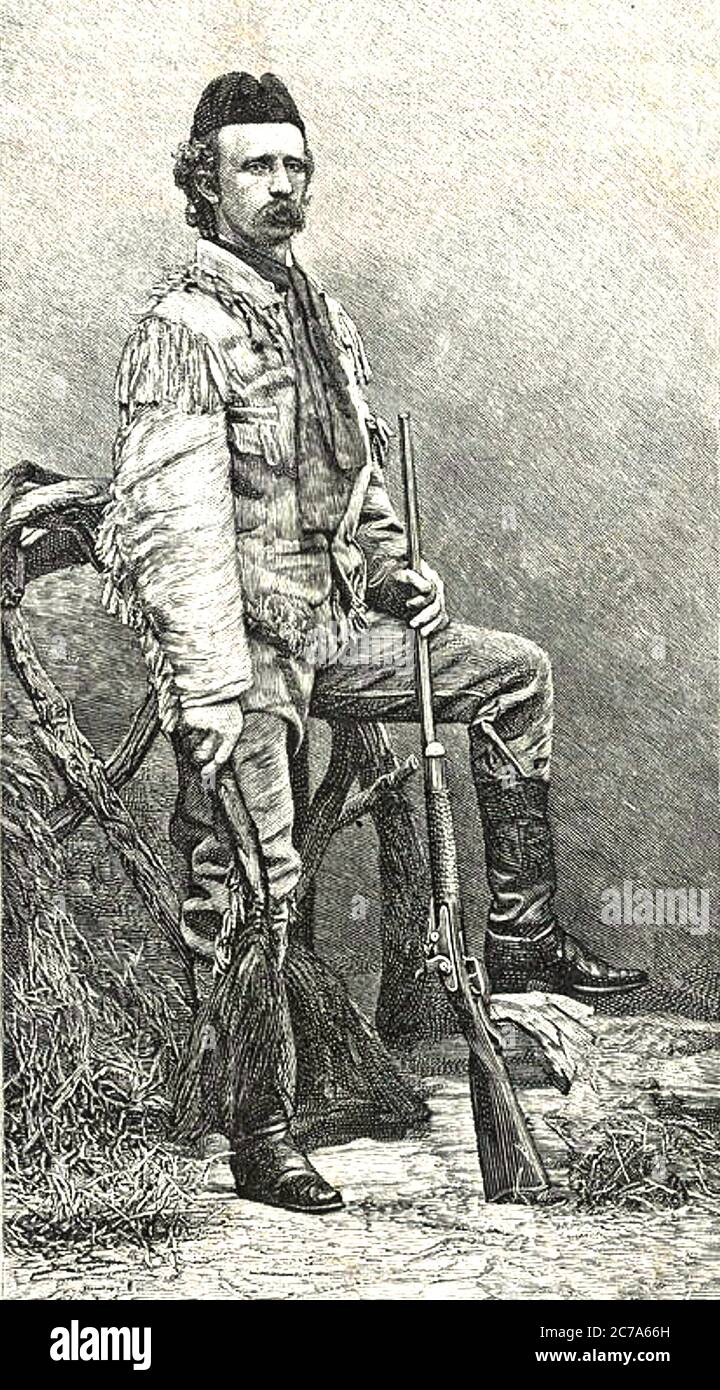 GEORGE CUSTER (1839-1876) Offizier der US-Armee und Kavalleriekommandeur mit Hirschleder wie bei Little Big Horn. Stockfoto
