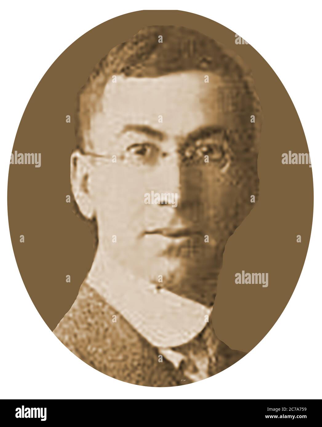 Ein Zeitungsportrait von Howard F Fairlie, Manager der Monarch Electric Company, St Lambert, Montreal, früher Wire Export Salesman der Northern Electric Company, Winnipeg, Kanada. 1920 Stockfoto