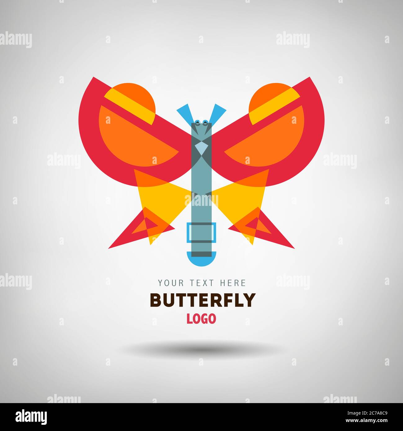 Abstraktes geometrisches Insektenlogo Stock Vektor