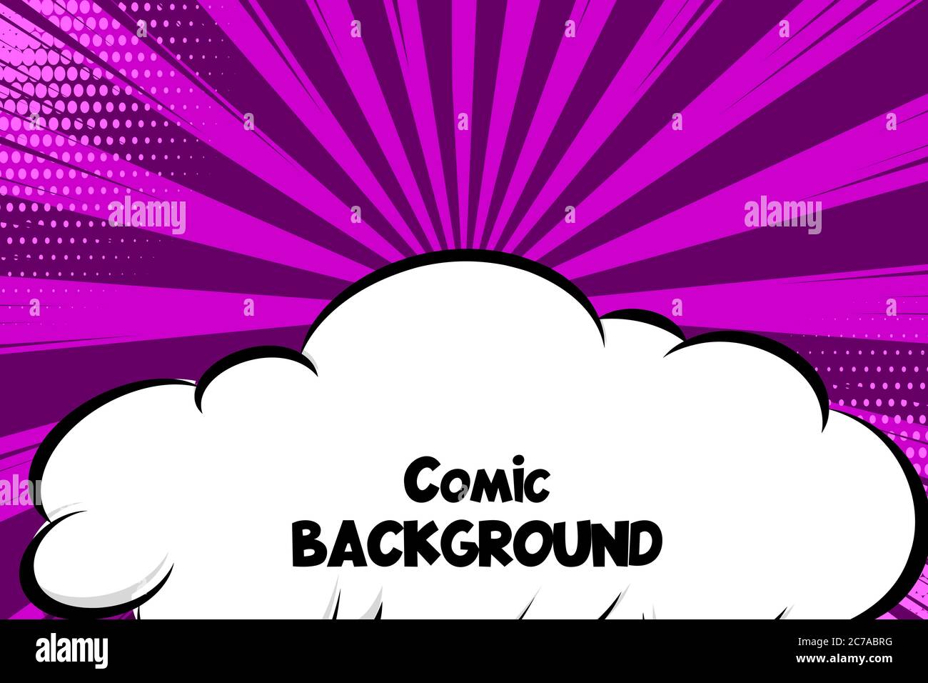 Comic-Comic Cartoon Wolke Rede Blase für Text Stock Vektor
