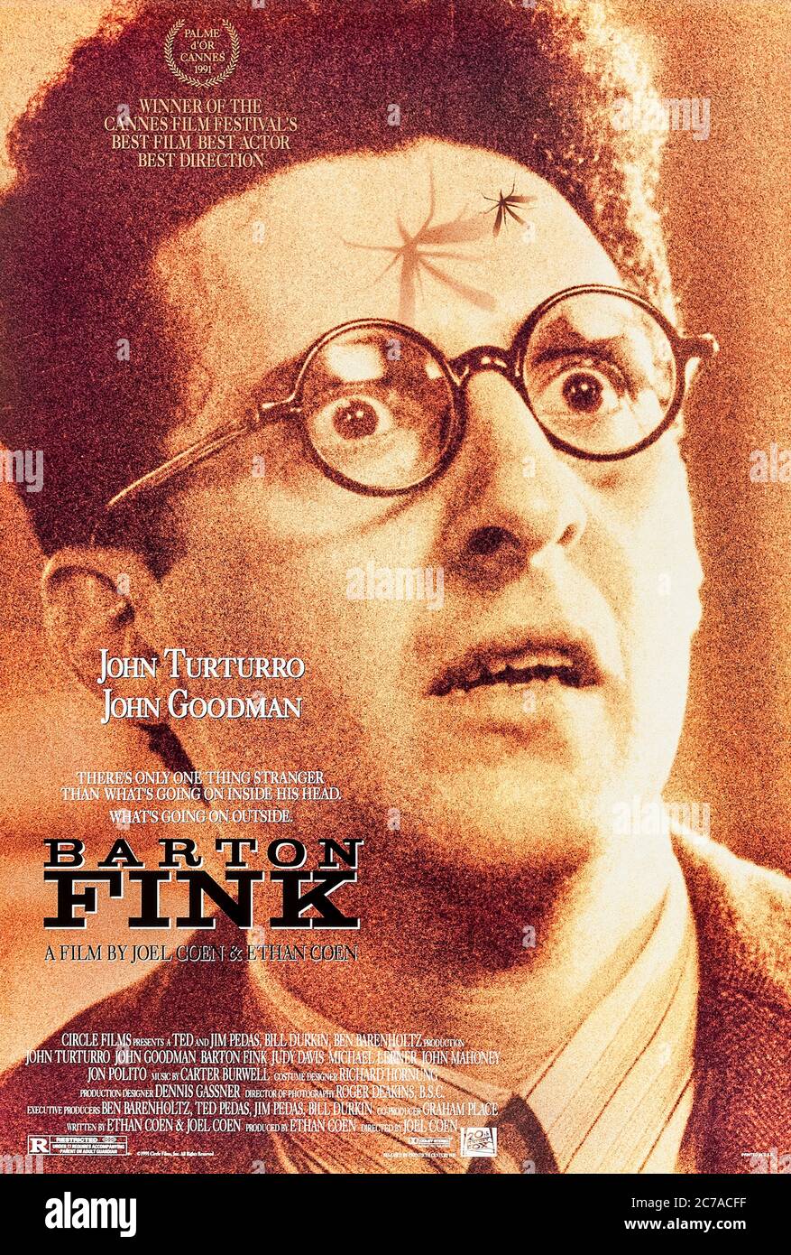 Barton Fink (1991) Regie: Joel Cohen mit John Turturro, John Goodman, Judy Davis und Michael Lerner. Ein New Yorker Dramatiker zieht nach Hollywood, um nur eine Atmosphäre zu entdecken, die dem Schreiben nicht förderlich ist. Stockfoto