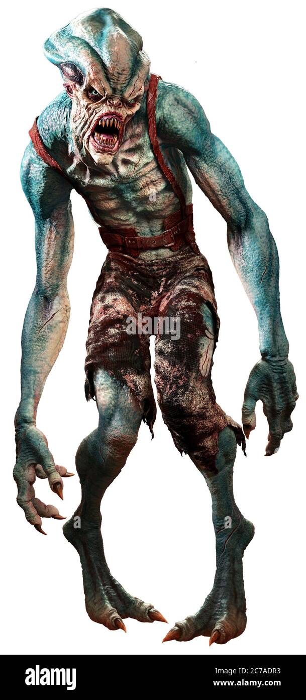Sumpf Horror Monster 3D Illustration Stockfoto