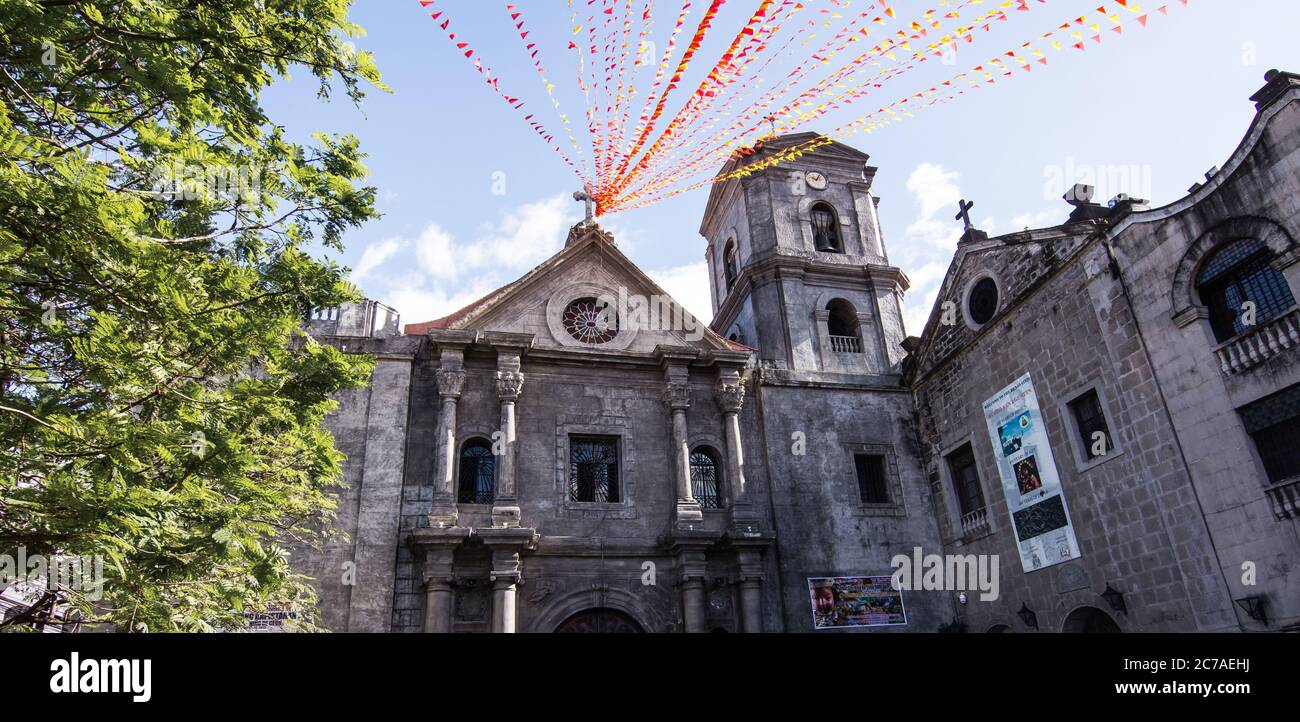 Manila, Philippinen - 17. Januar 2017: Fassade Der Kirche San Agustin Stockfoto