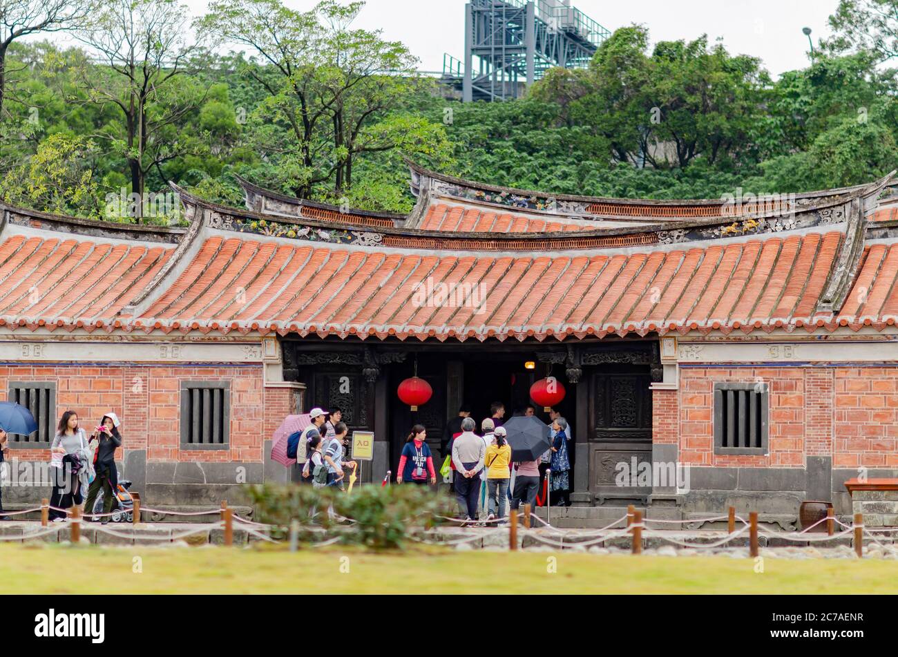 Taipei, 13. NOV 2010 - Außenansicht des historischen Hauses und Museums von Lin an Tai während der Flora-Ausstellung Stockfoto