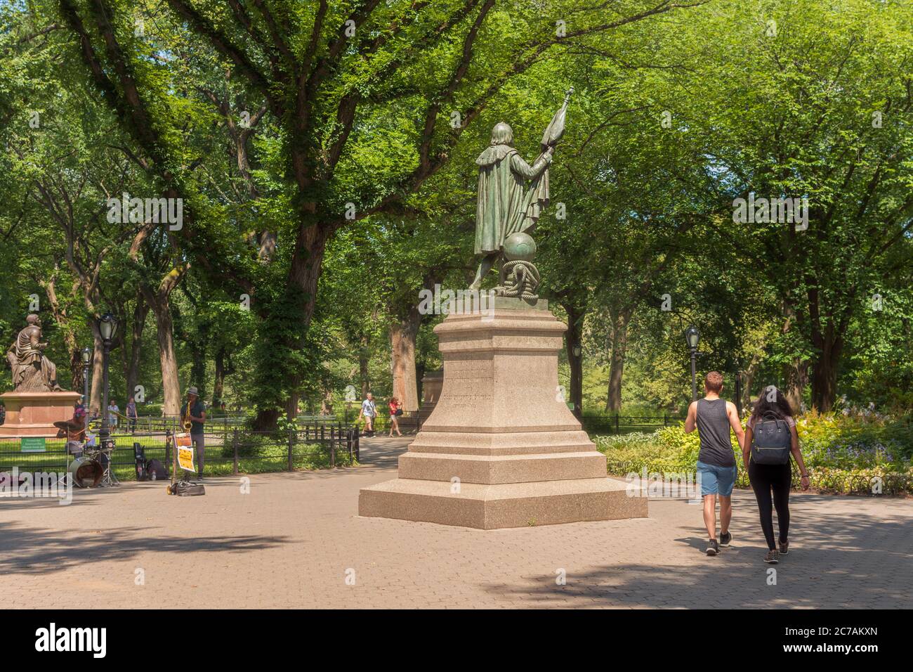 New York, NY / USA - 24. Juli 2019: Christopher Columbus Monument im Central Park Stockfoto