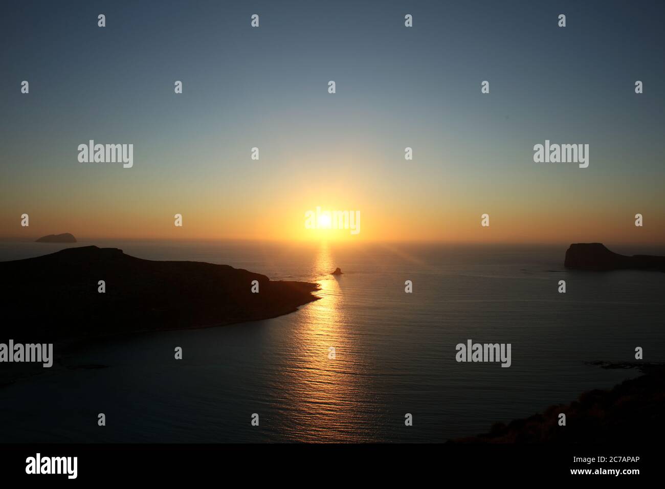 Balos Strand Sonne Lagune Berg kreta Insel Sommer 2020 covid-19 Saison Urlaub hohe Qualität drucken Stockfoto