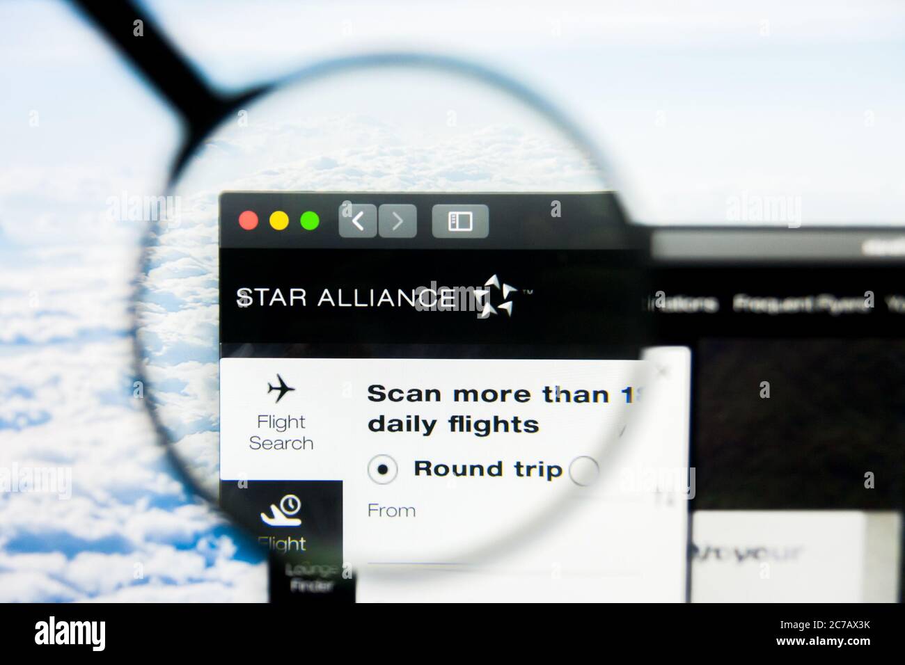 Los Angeles, Kalifornien, USA - 21. März 2019: Illustrative Editorial der Star Alliance Website Homepage. Star Alliance Logo auf dem Display sichtbar. Stockfoto