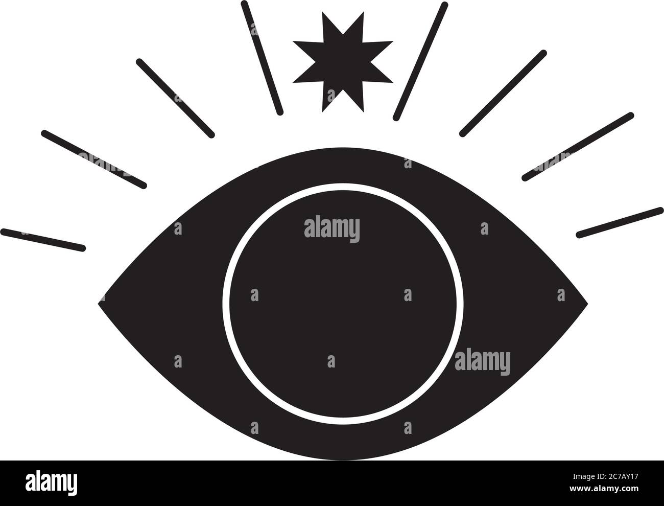 astrologie-konzept-auge-und-stern-symbol-auf-wei-em-hintergrund