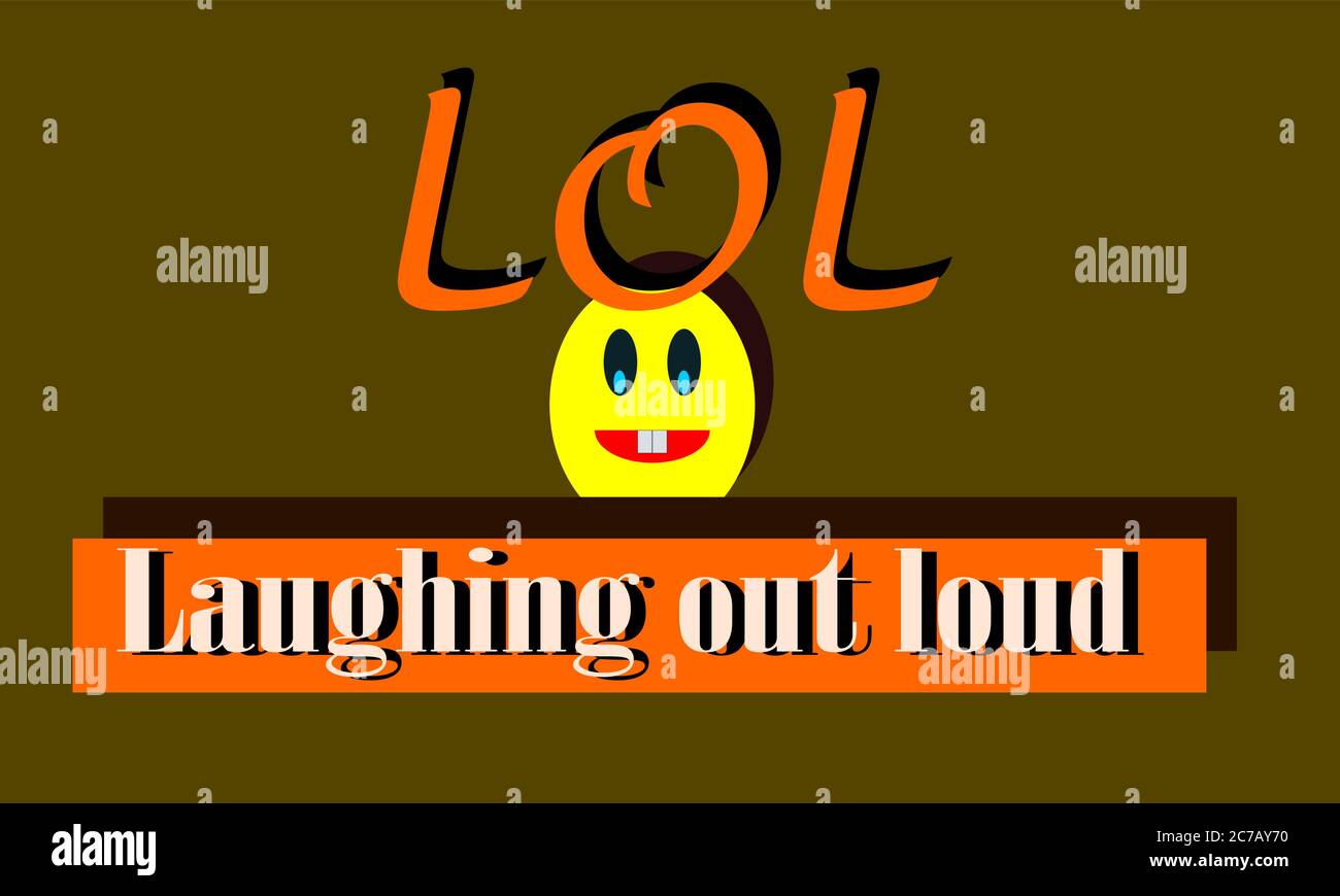 Laughing out laut täglichen Gespräch vocab Satz mit Logo-Stil, bunten Text Vektor abstrakt präsentiert. Stock Vektor