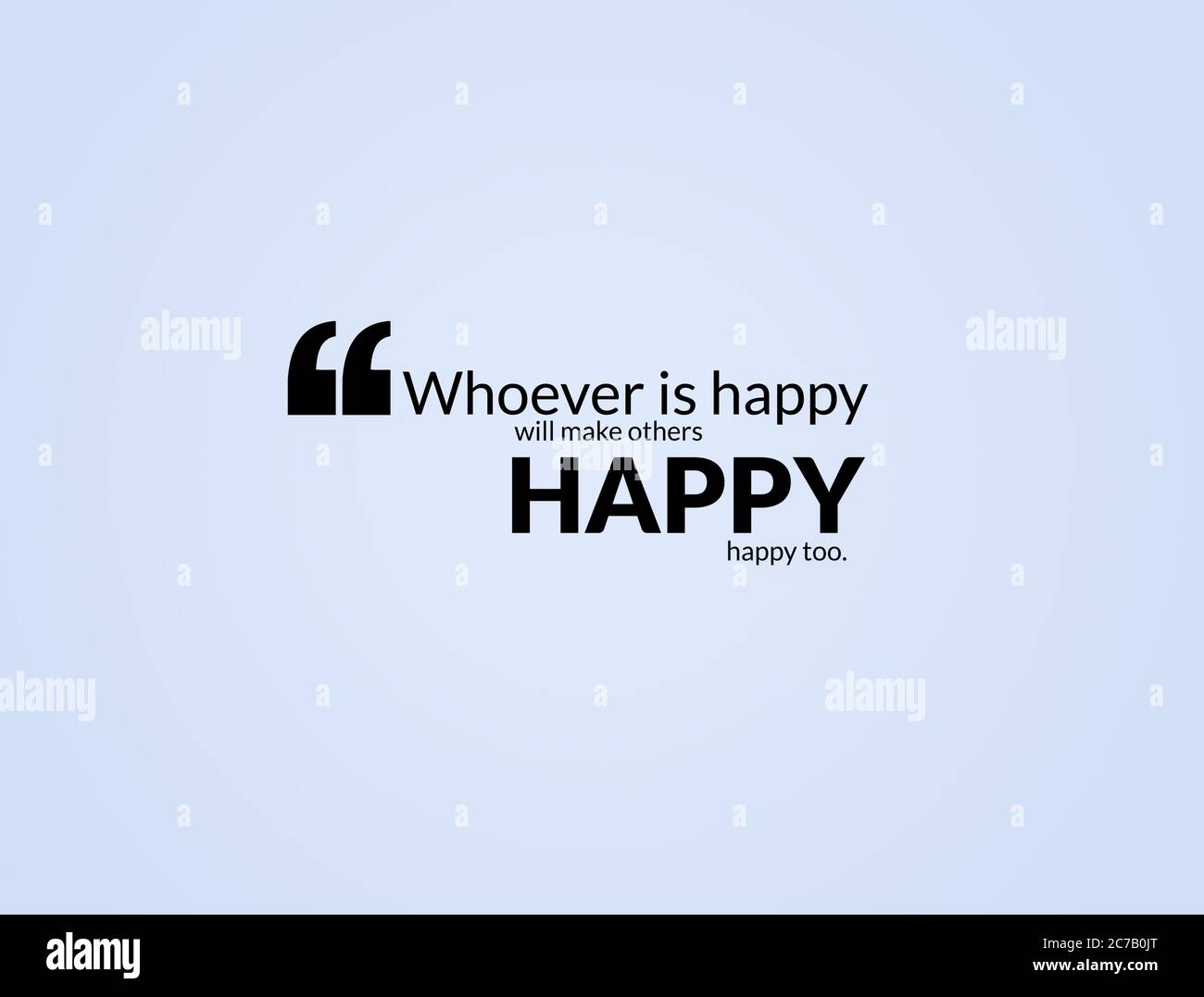 Wer glücklich ist, wird andere glücklich zu Zitate Illustration Stockfoto